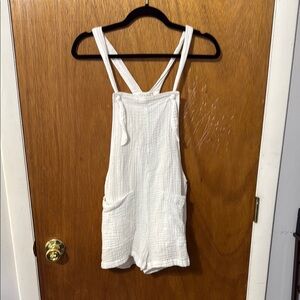 Z Supply White Textured Overalls